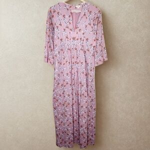LAYLA BROOKLYN RARE! Talitha Floral Print Cotton Maxi Dress in Chini Rose Small